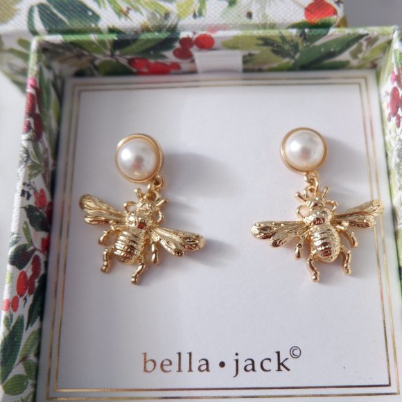 Queen Bees with Pearls Earrings Bella Jack - Picture 1 of 3